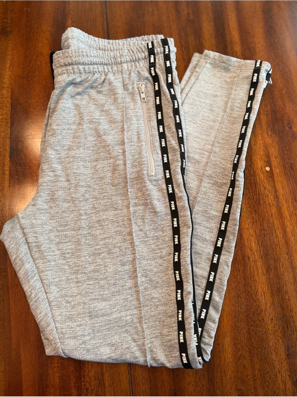 PINK Gray women’s ' Athletic Joggers with Branded Side Tape